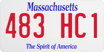 MA license plate 483HC1