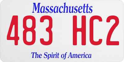 MA license plate 483HC2