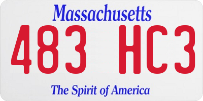 MA license plate 483HC3