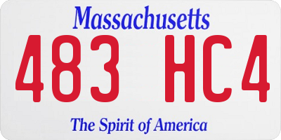 MA license plate 483HC4