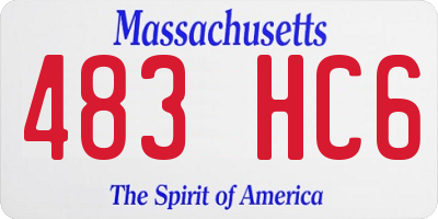 MA license plate 483HC6