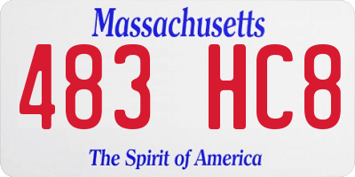 MA license plate 483HC8