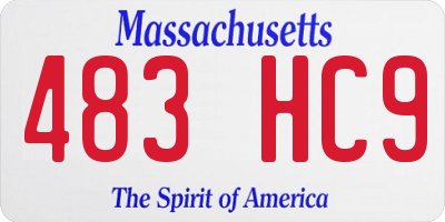 MA license plate 483HC9