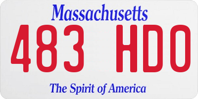 MA license plate 483HD0