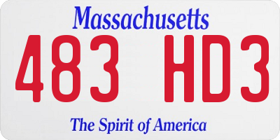 MA license plate 483HD3