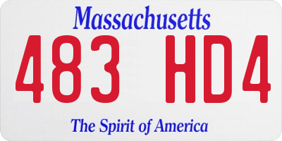 MA license plate 483HD4