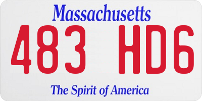MA license plate 483HD6