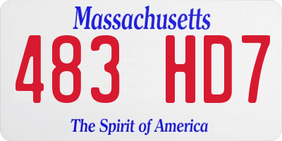 MA license plate 483HD7