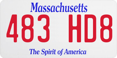 MA license plate 483HD8