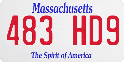 MA license plate 483HD9