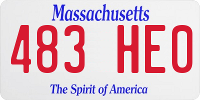 MA license plate 483HE0