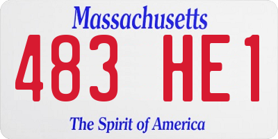 MA license plate 483HE1
