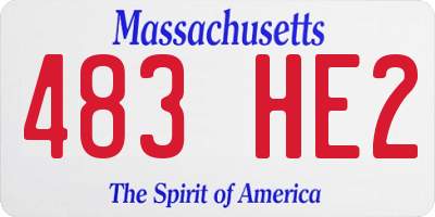 MA license plate 483HE2