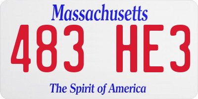MA license plate 483HE3