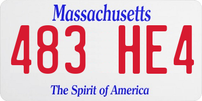 MA license plate 483HE4