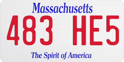 MA license plate 483HE5