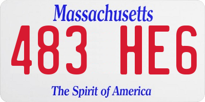 MA license plate 483HE6