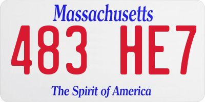 MA license plate 483HE7
