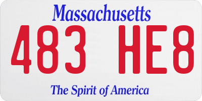 MA license plate 483HE8