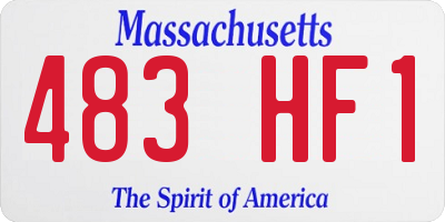 MA license plate 483HF1