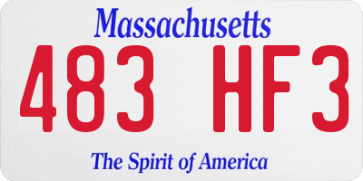 MA license plate 483HF3