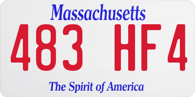 MA license plate 483HF4
