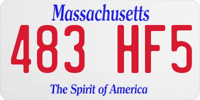 MA license plate 483HF5