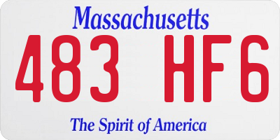 MA license plate 483HF6