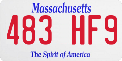 MA license plate 483HF9