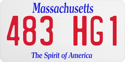 MA license plate 483HG1