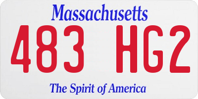MA license plate 483HG2