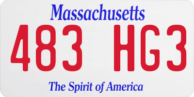 MA license plate 483HG3