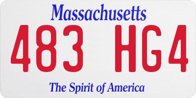 MA license plate 483HG4