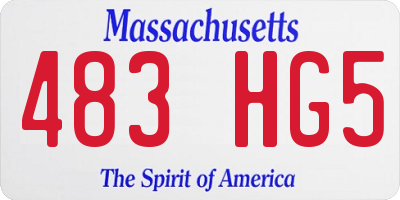 MA license plate 483HG5