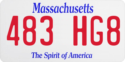 MA license plate 483HG8