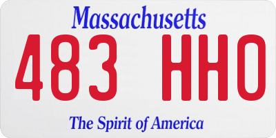 MA license plate 483HH0