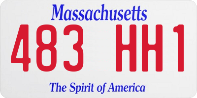 MA license plate 483HH1