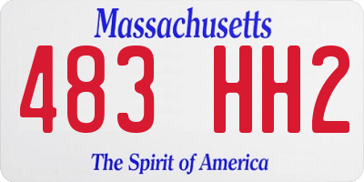 MA license plate 483HH2