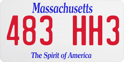 MA license plate 483HH3