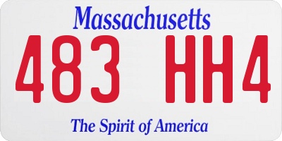 MA license plate 483HH4