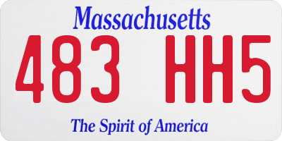 MA license plate 483HH5
