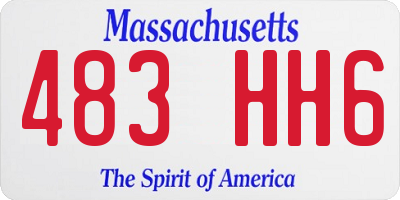 MA license plate 483HH6