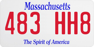 MA license plate 483HH8