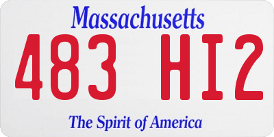 MA license plate 483HI2