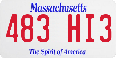 MA license plate 483HI3