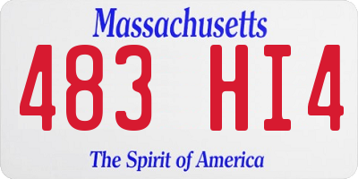 MA license plate 483HI4
