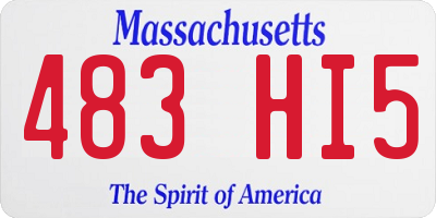 MA license plate 483HI5