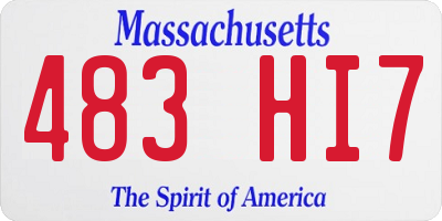 MA license plate 483HI7