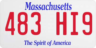 MA license plate 483HI9
