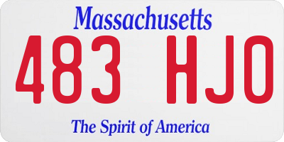 MA license plate 483HJ0